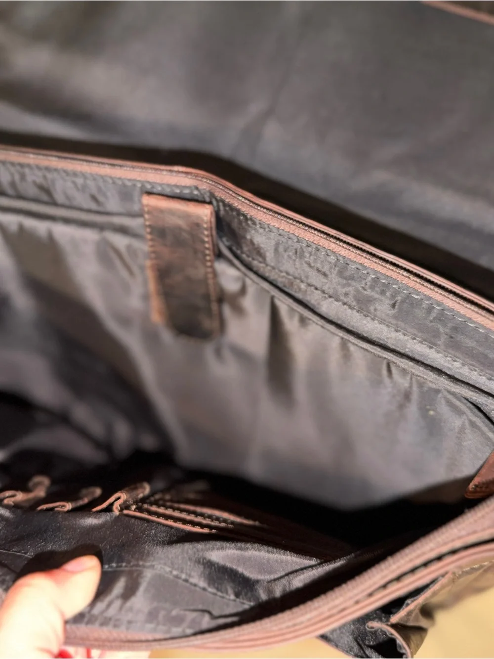 Classic Dark Brown Leather Messenger Bag